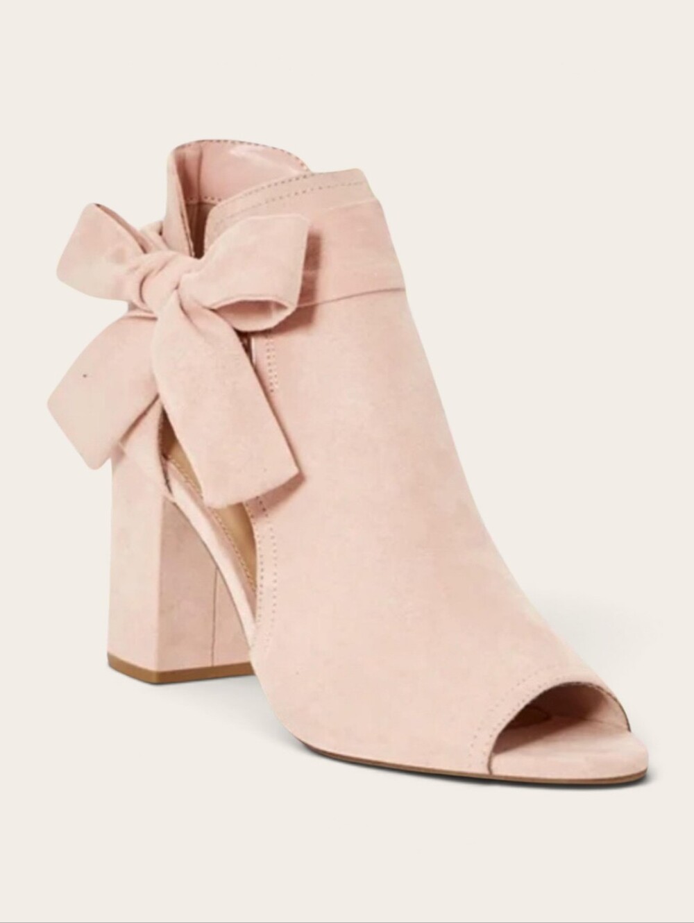 JustFab “Karine” Dust Pink Suede Peep‑Toe Heels ** Size 7.5